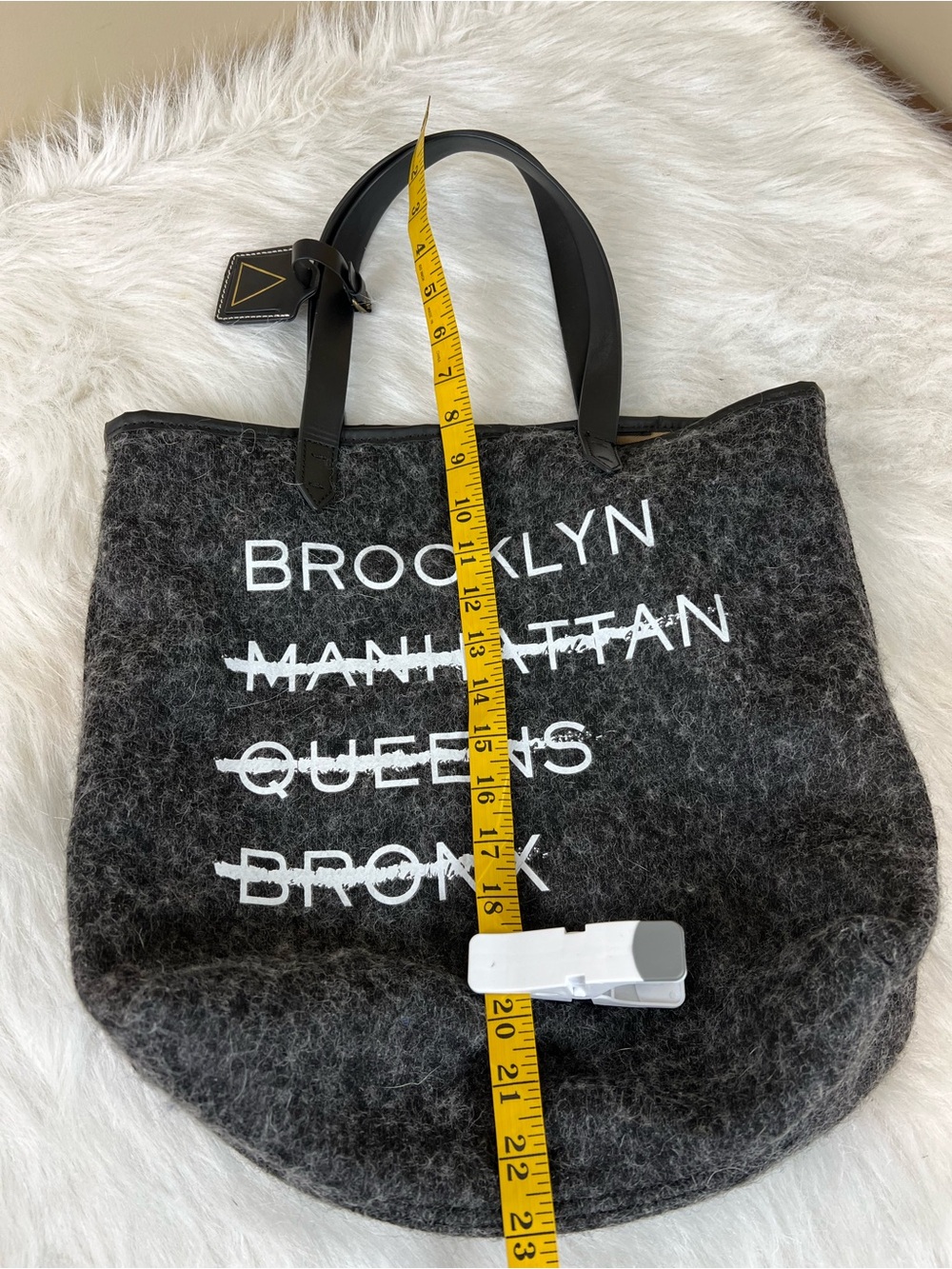 Kelsi Dagger Brooklyn Wool Felt Tote Bag in Charcoal Gray - Picture 9 of 12